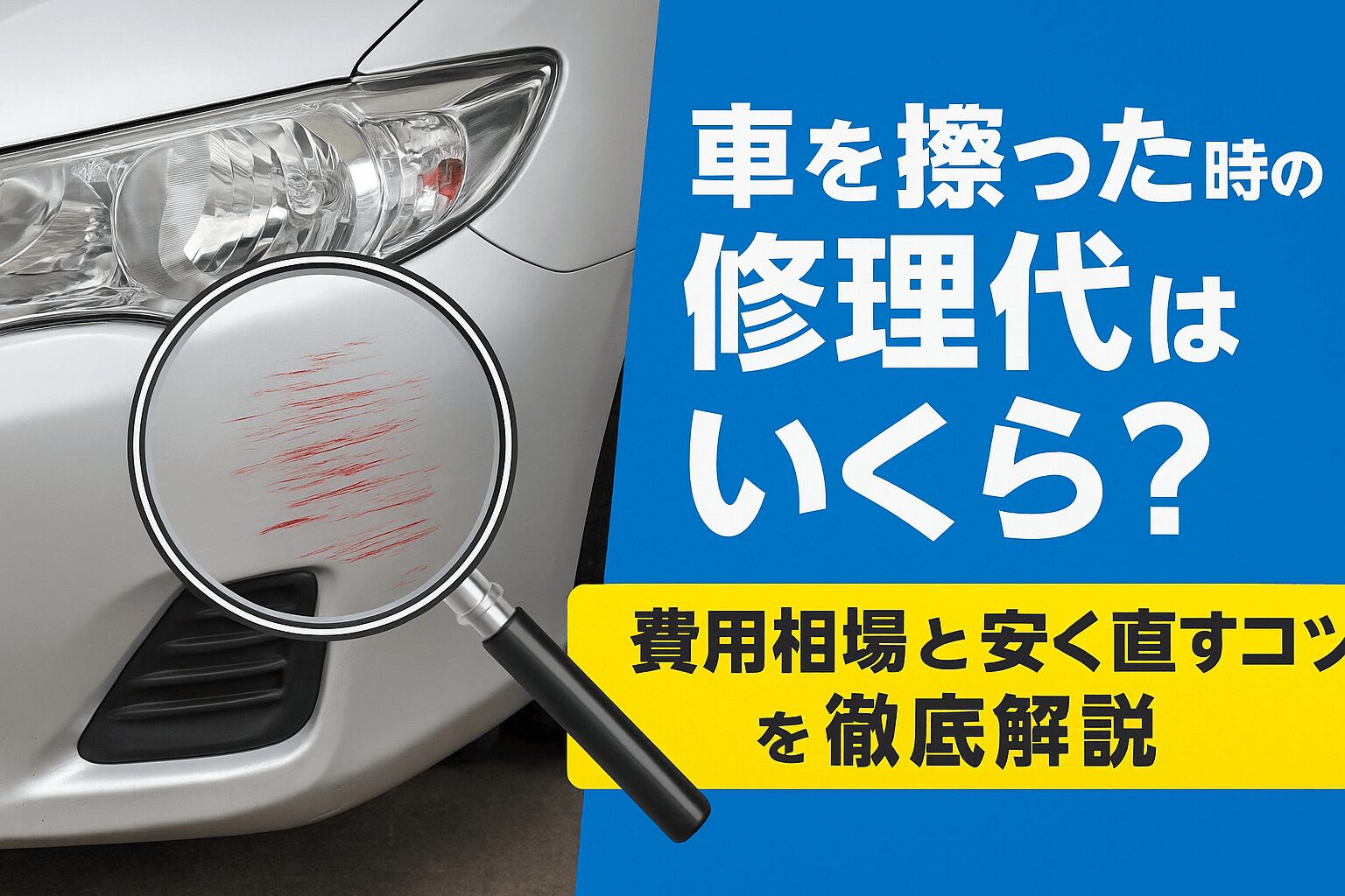 車を擦った時の修理代はいくら？費用相場と安く直すコツを徹底解説